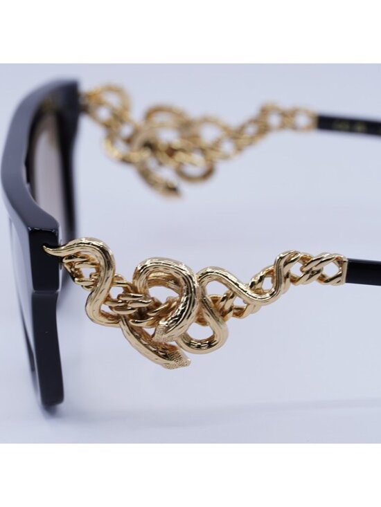 Roberto Cavalli SRC014M 700G Sunglasses Black Aviator Frame, Brown Lenses main image 8